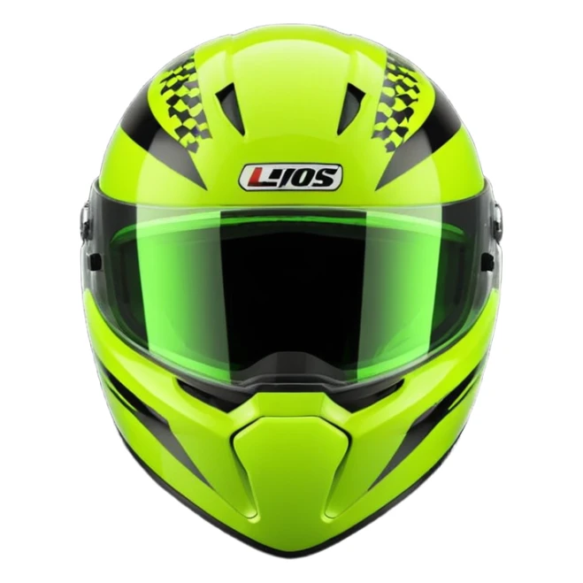 ate a Florecent green heart emoji as the same patterns as Lando Norris's helmet sticker