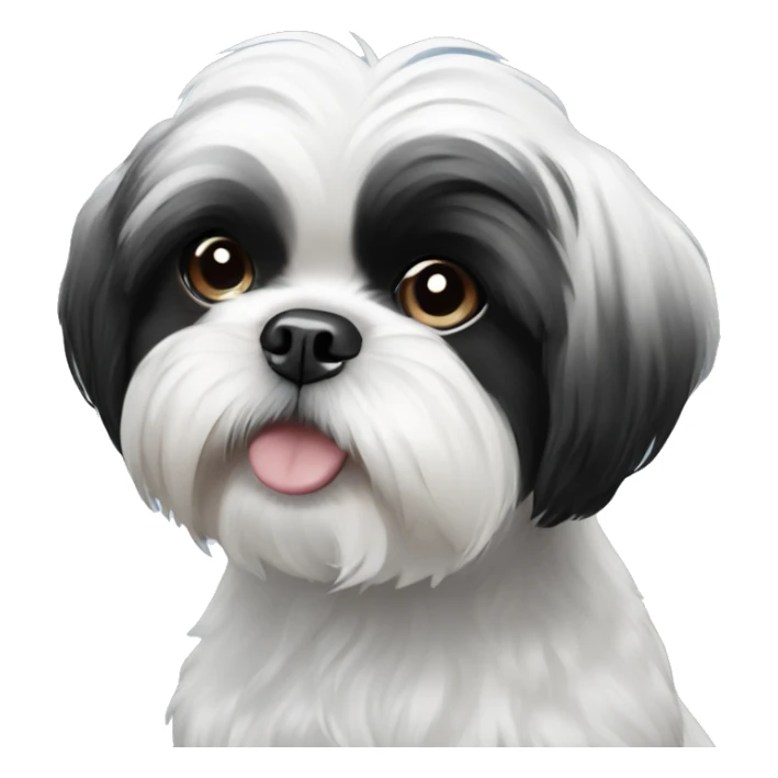blue eyed black and white shih tzu sticker