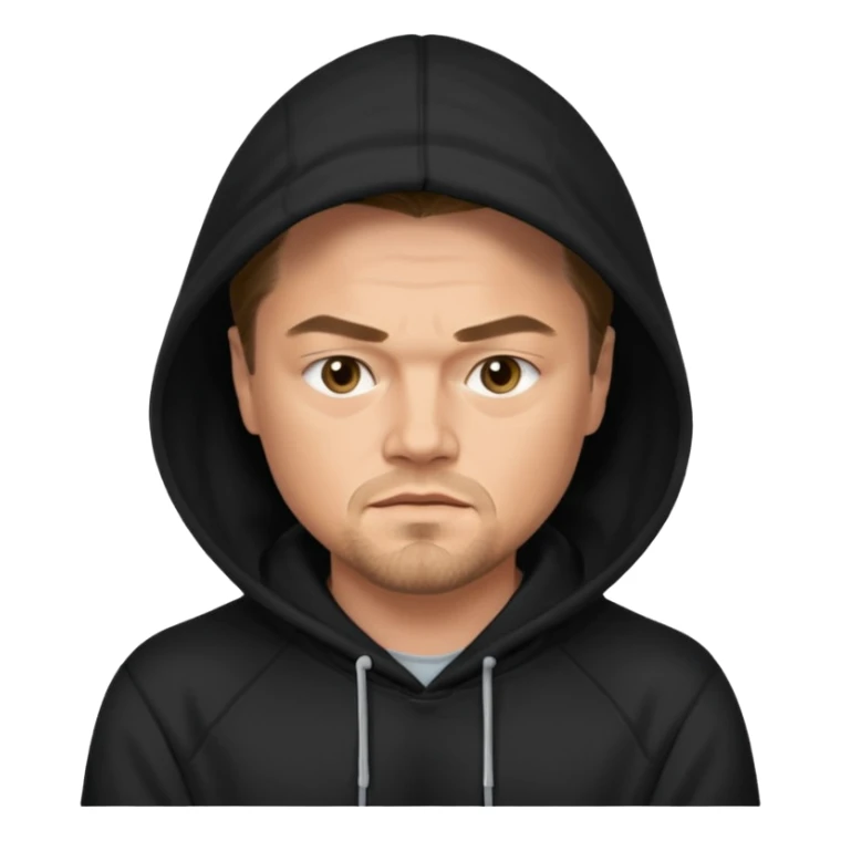 leonardo di caprio wears black hoodie sticker