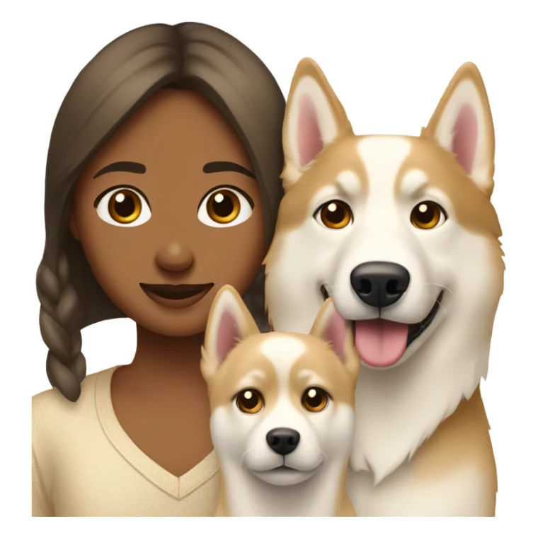 French Couple and One golden beige  Husky siberian  sticker
