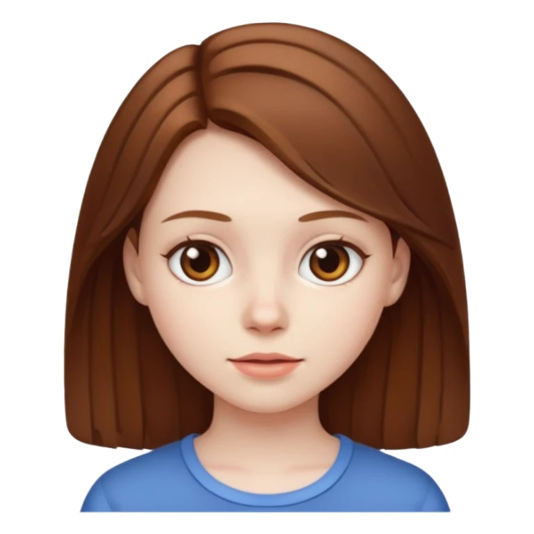 Girl with brown medium hair ,pale skin  sticker