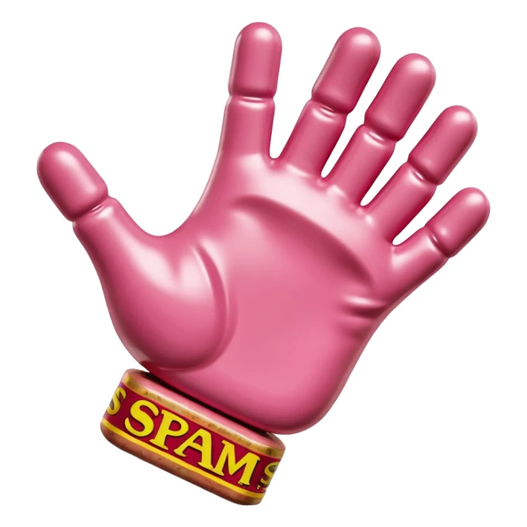 Jeff Koons style spam meat hand sculpture  sticker