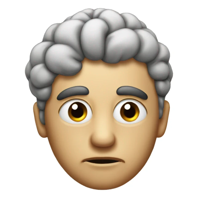 Serious face pointing the brain of it sticker