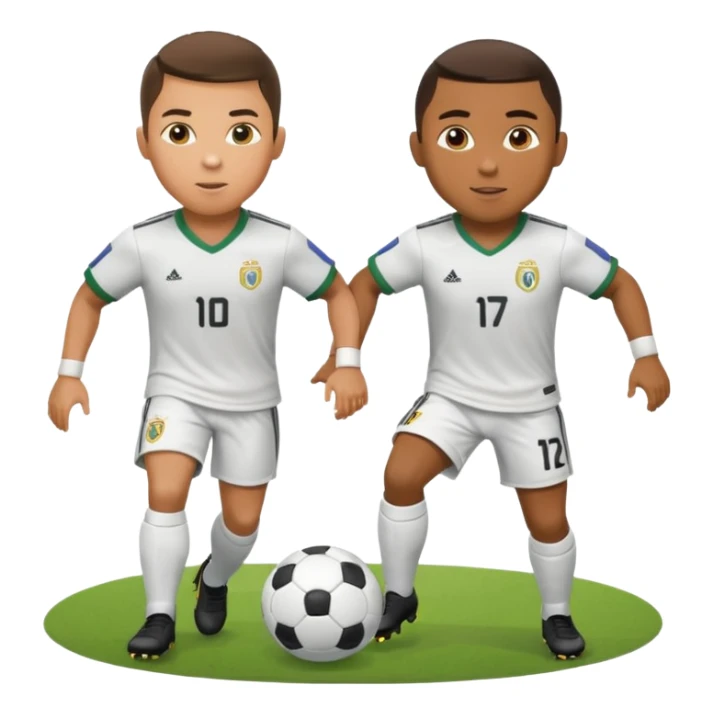 ronaldo and robinho playing football sticker