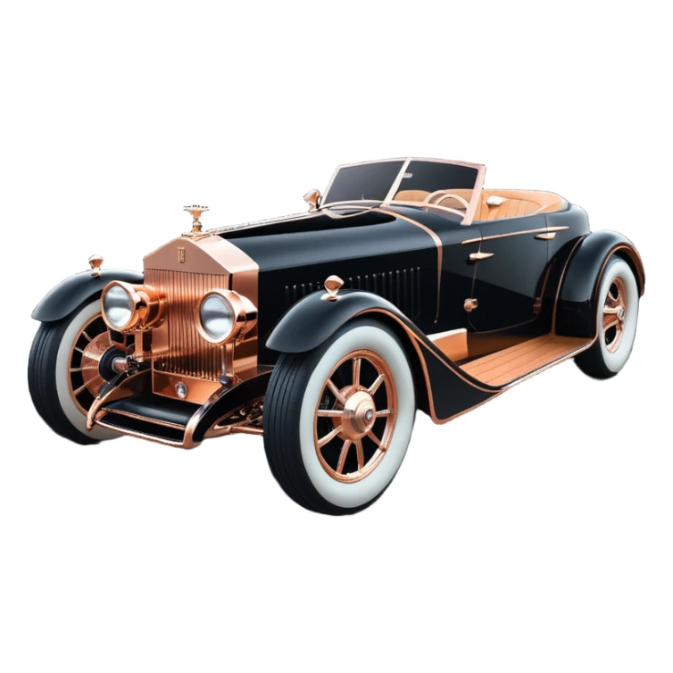 Batgirl Dark black Bare bones chopped streamlined sporty (stripped down) hot rodded engine rose gold sports car 1932 Rolls Royce Woody futuristic electric spaceship plasma neon glowing motors and lightening dynamos with wide racing wheels that are held strong by advanced suspension and steering sticker