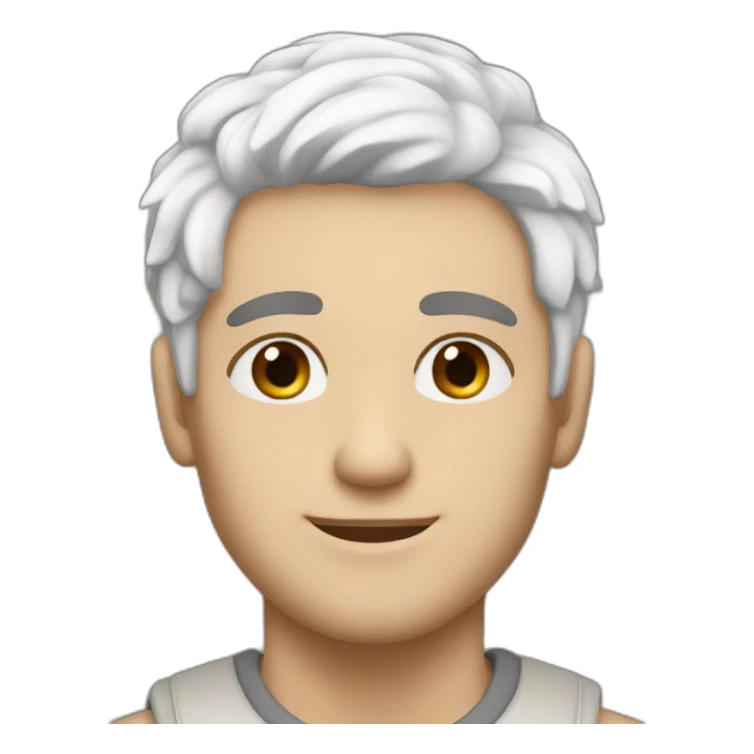 caucasian man 23 years old with dye white hair and brown eyes sticker