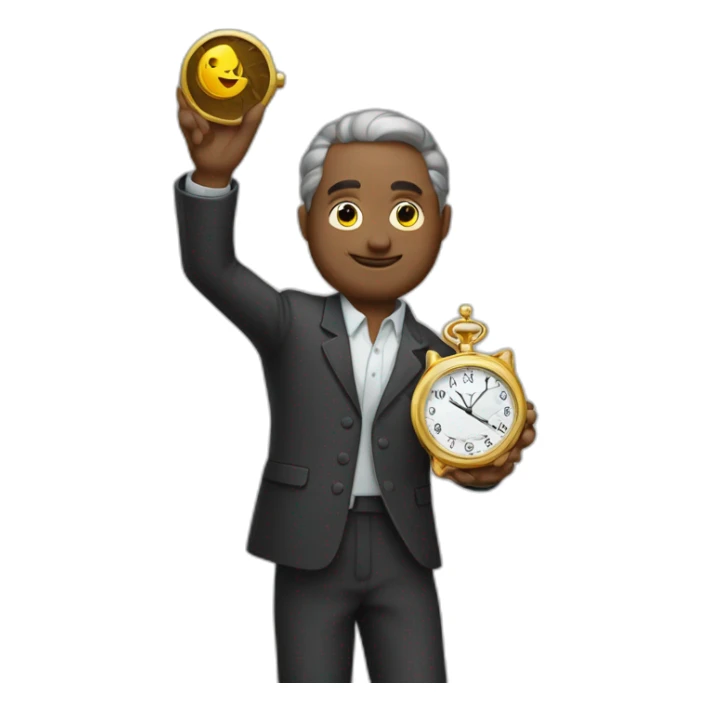 the millionaire holds a watch in his hands sticker