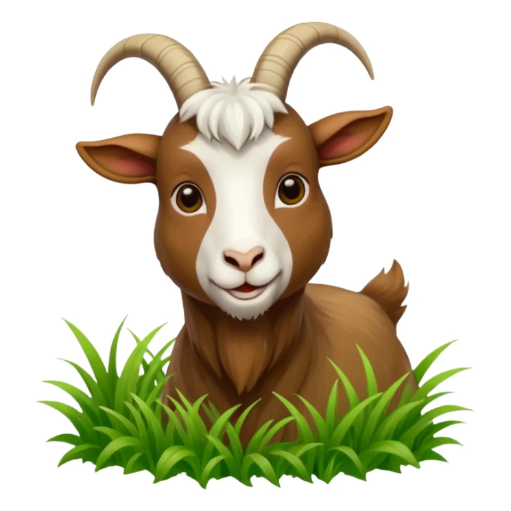 goat in the process of munching grass sticker