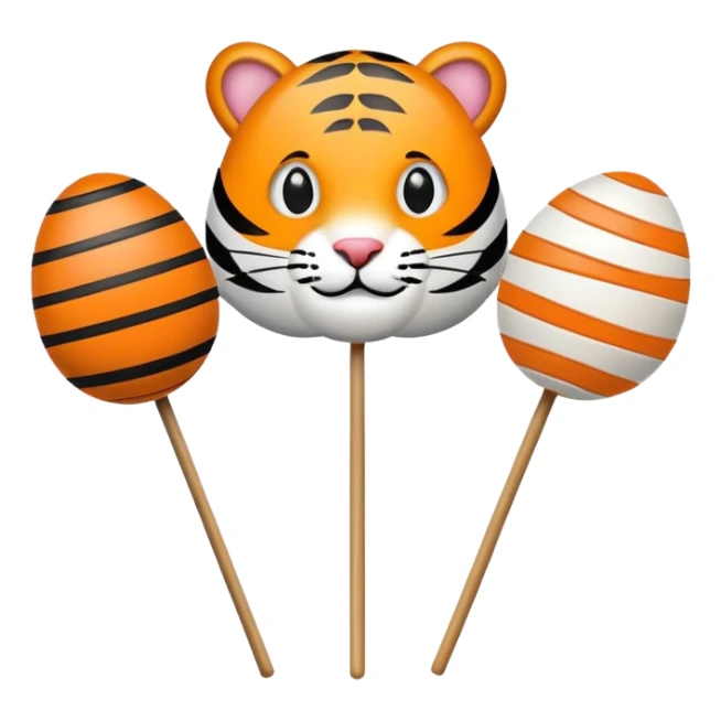 Tiger annimal Lacroose theme with eggs in sticks and say happy eater  sticker