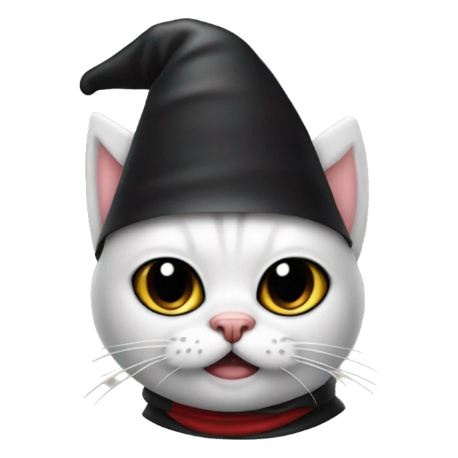 cat wearing a birthday hat and a darth  vader costume sticker