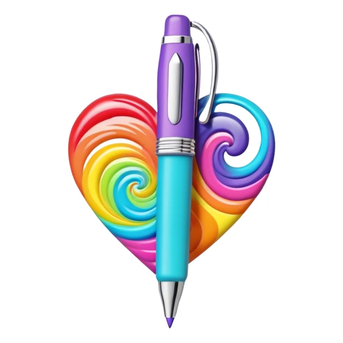 3D, psychedelic colored hippie style pen. Pen only  sticker