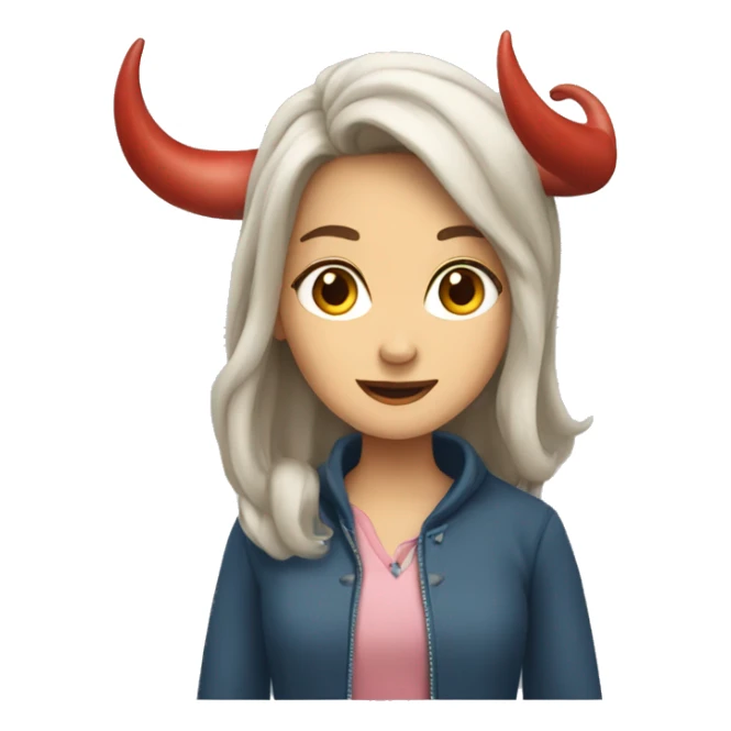 Fair girlred horn rock sticker