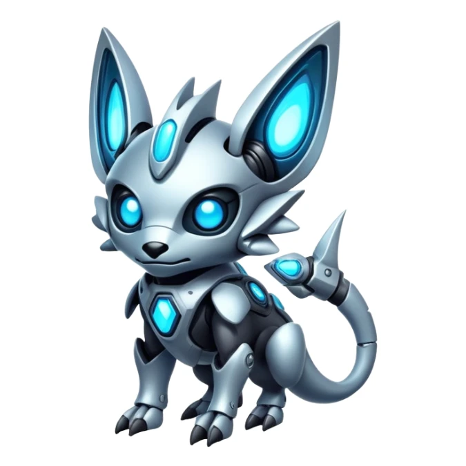  Glowing futuristic cyber-Protogen-Fakémon-Vernid-creature sticker