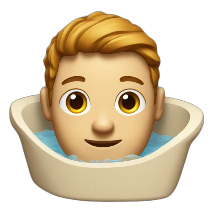 it worker in a hot bathtub made out of wood sticker