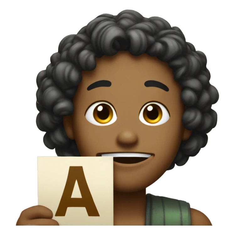 an emojie face holding up a sign that says "Ja ja" sticker