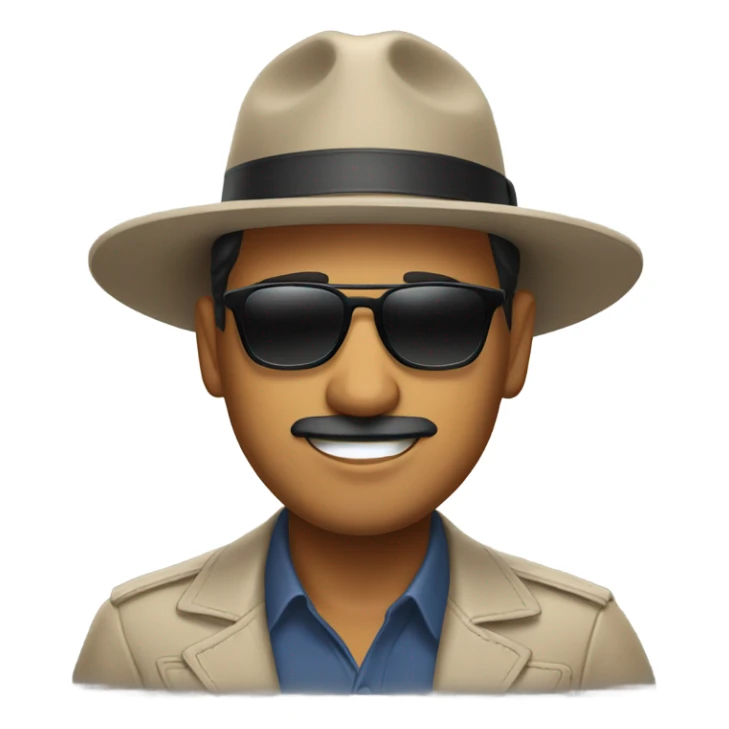 Mexican man wearing fedora and sunglasses sticker