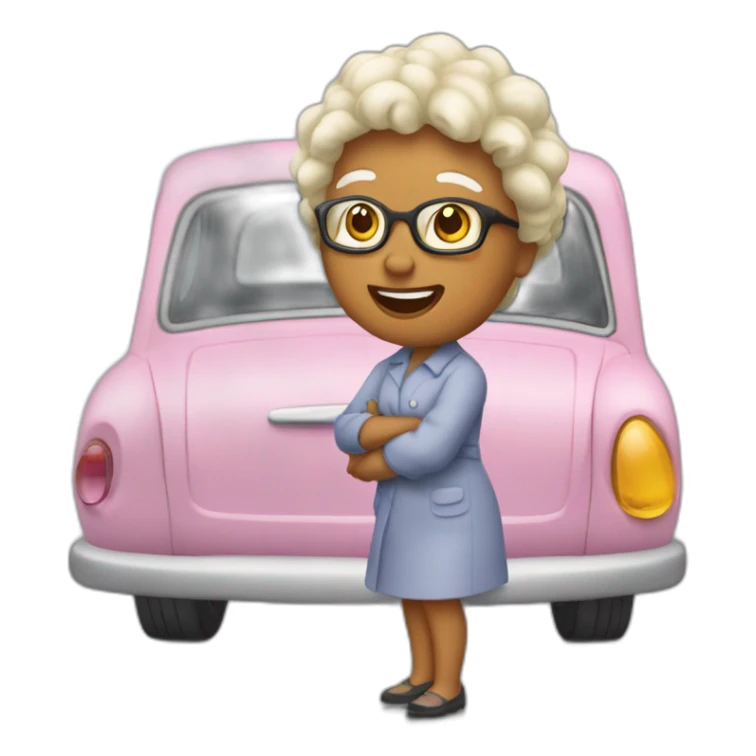 Mamie sur une voiture sticker