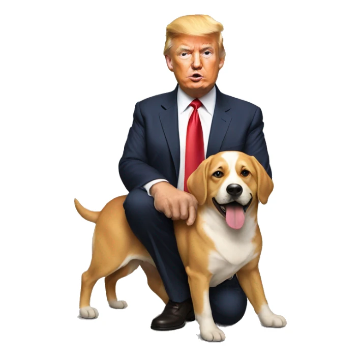donald trump with a dog sticker