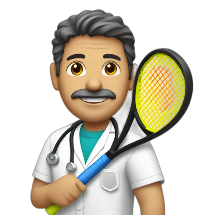 Spanish doctor playing paddle tennis sticker
