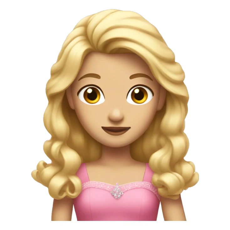 a princess with blonde hair pink dress  sticker