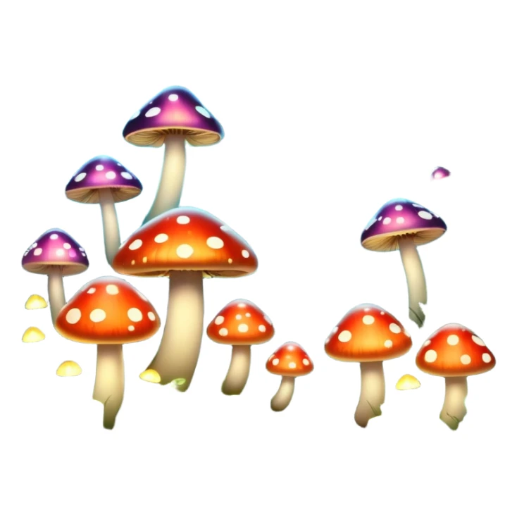 magical forest with glowing mushrooms and fireflies sticker