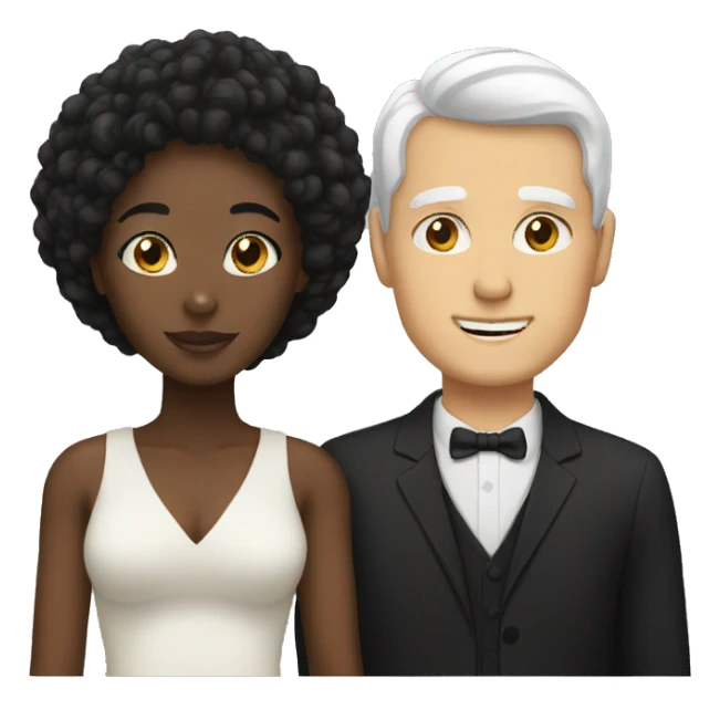 black woman and white man sticker