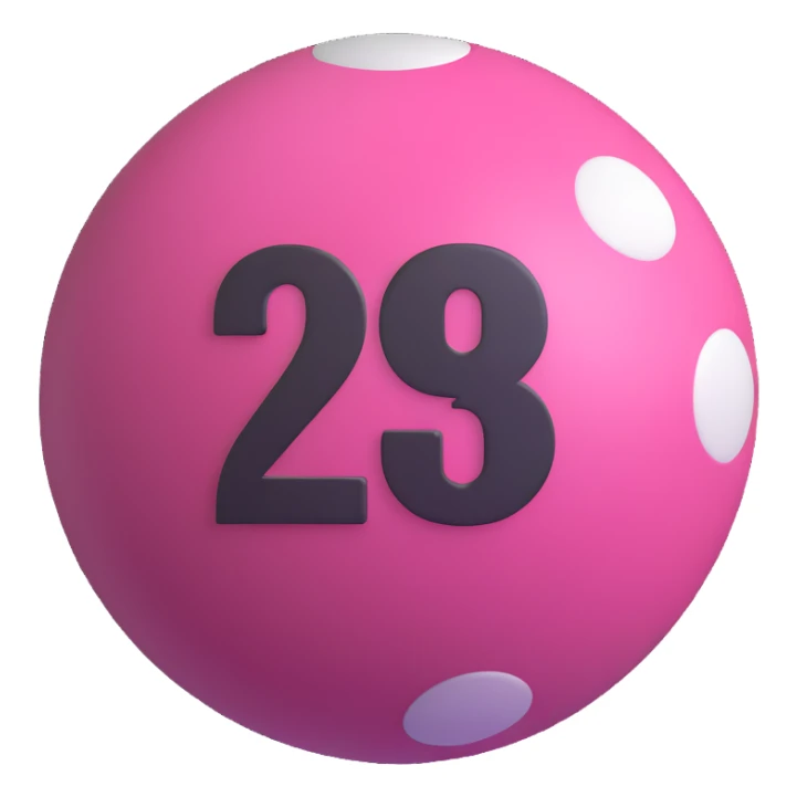 pink billiard ball with the number 23 sticker