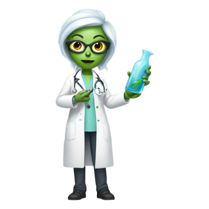 Reptilian alien woman, is a doctor sticker