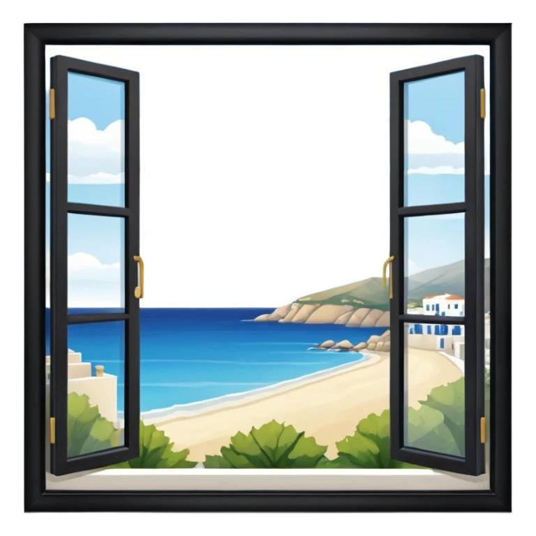 window apartment with sea view greece sticker