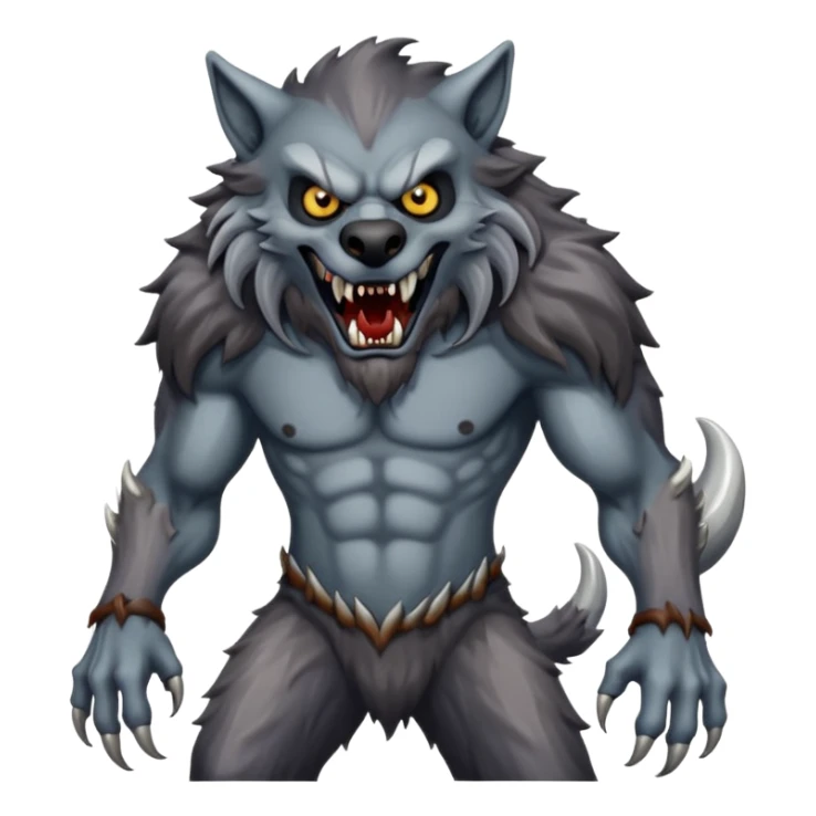 Werewolf mixed with a monster  full body tall and creepy  sticker