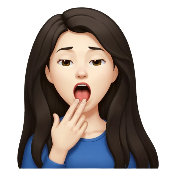 yawning dark long hair woman sticker