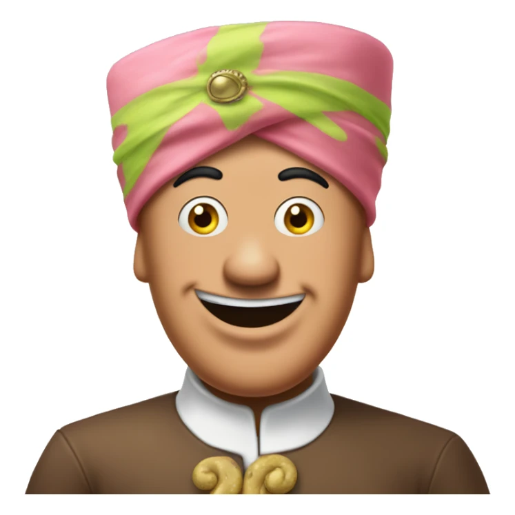 Patrick Star from the show SpongeBob SquarePants wearing a turban sticker