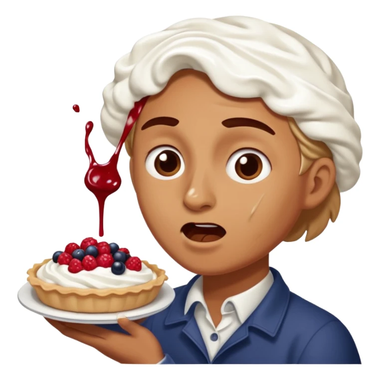 person getting hit in the face with a pie sticker