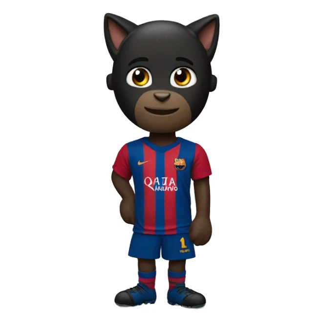 Gato negro con camiseta de Messi  sticker