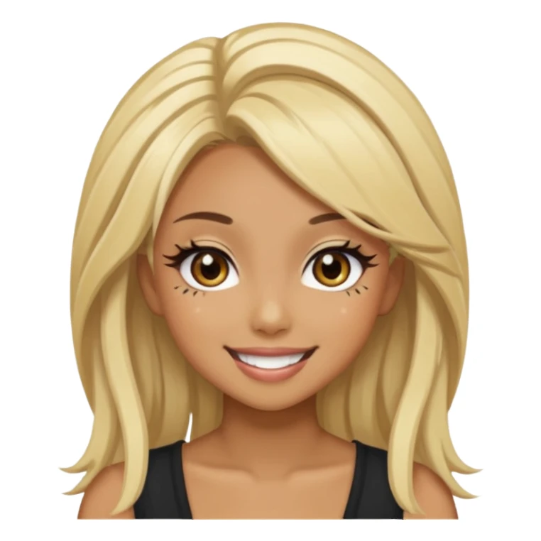 Blonde black gyaru girl sticker