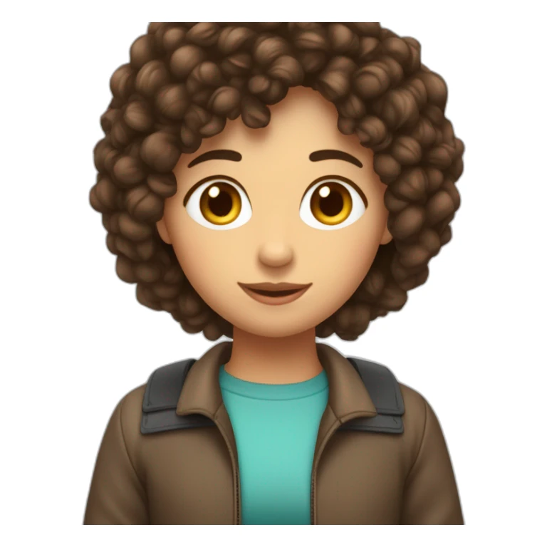 une meuf brune avec les cheveux bouclé sticker