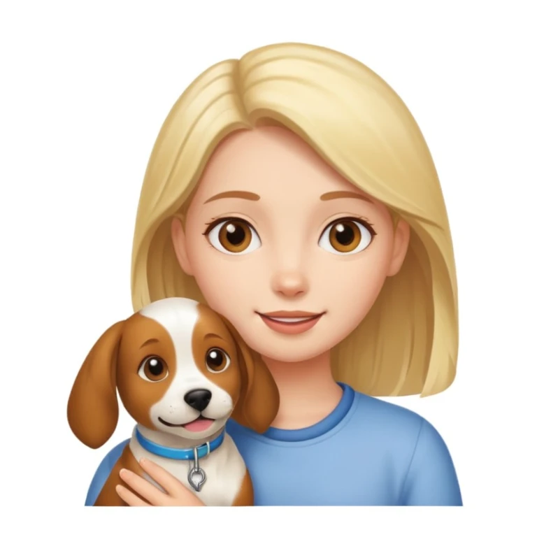 girl and her pet dog sticker