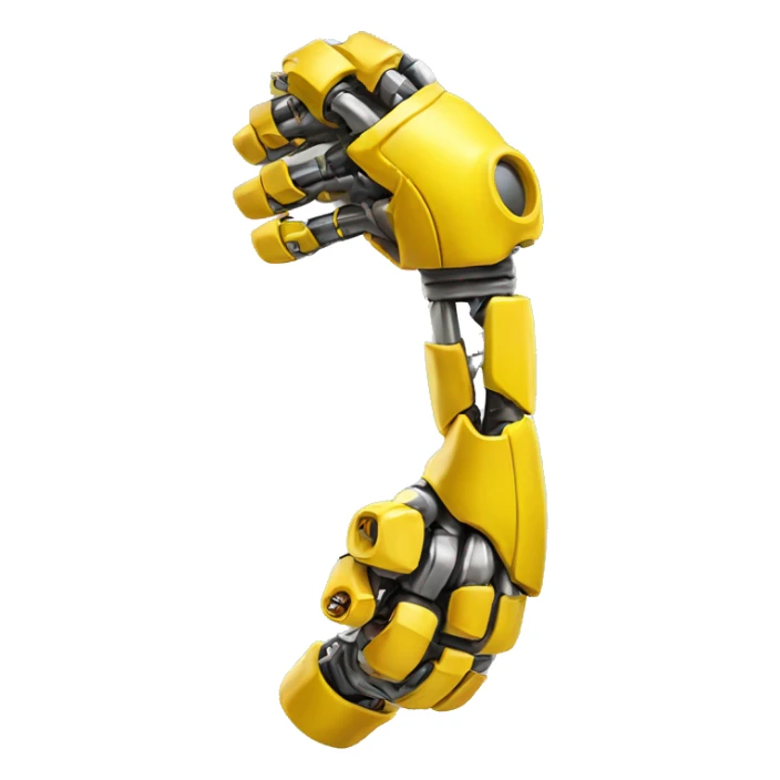 Flexing yellow mechanical cyborg bicep with shocks attached to arm sticker