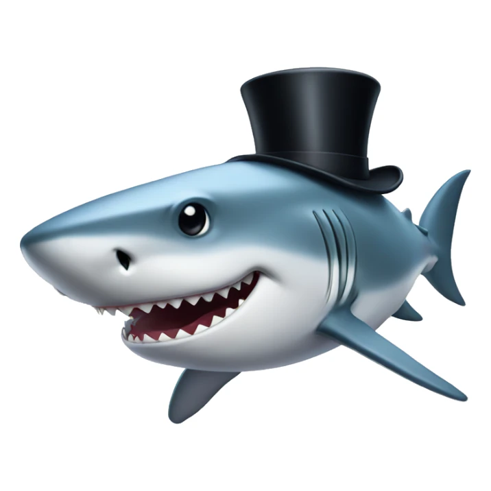 Shark with a top hat sticker