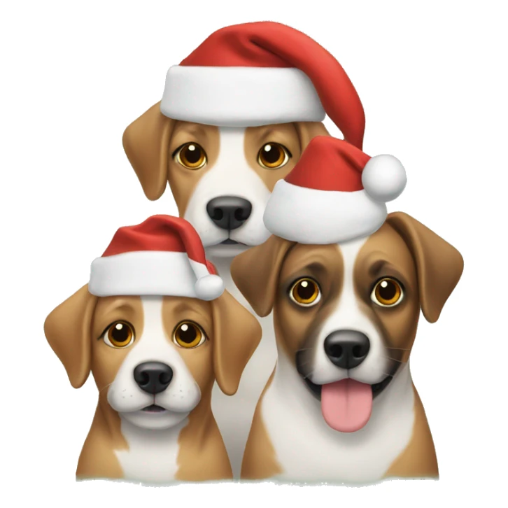 Three dogs with Santa hats sticker
