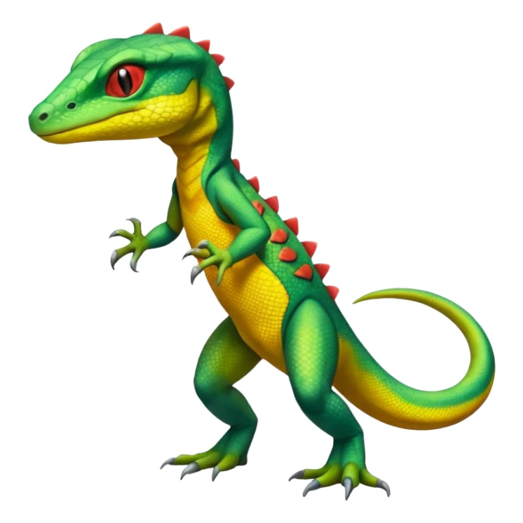 Genesect-lizard-Salandit-Gecko-Treecko-Kecleon-Fakémon-Pokémon-hybrid-creature (full body)  sticker