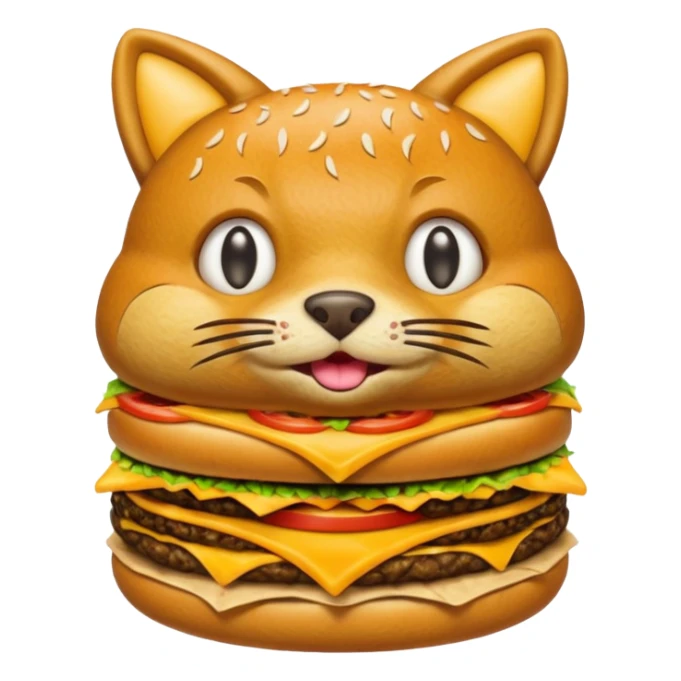 Bottomless bear poop shaped into a cat that eats rats that is also a cheeseburger sticker