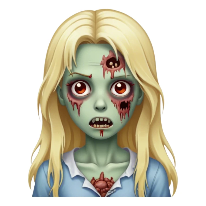 zombie girl blonde long hair' sticker
