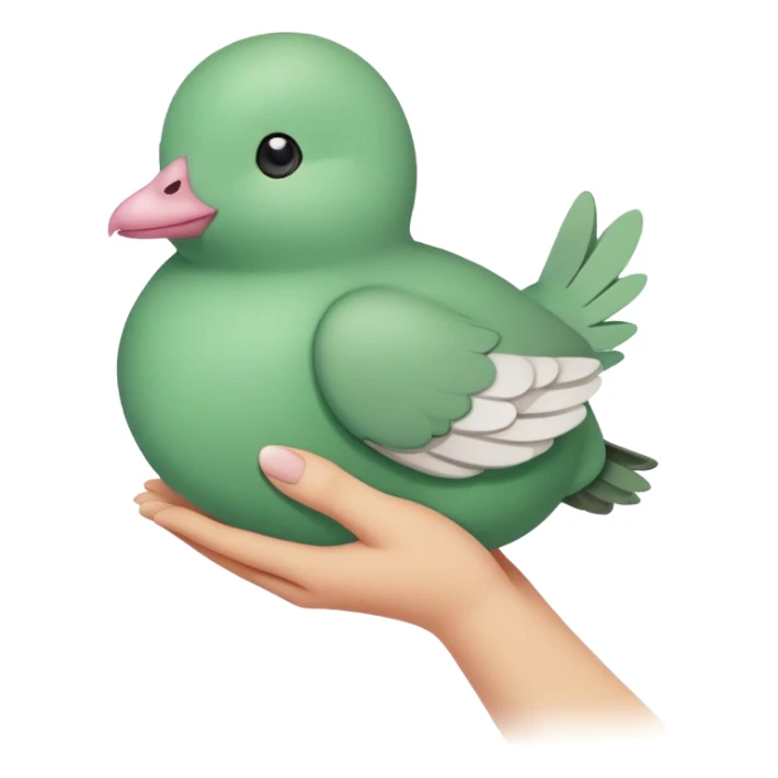 un ditto de pokemon con una paloma adentro de aprobado, y sea verde  sticker