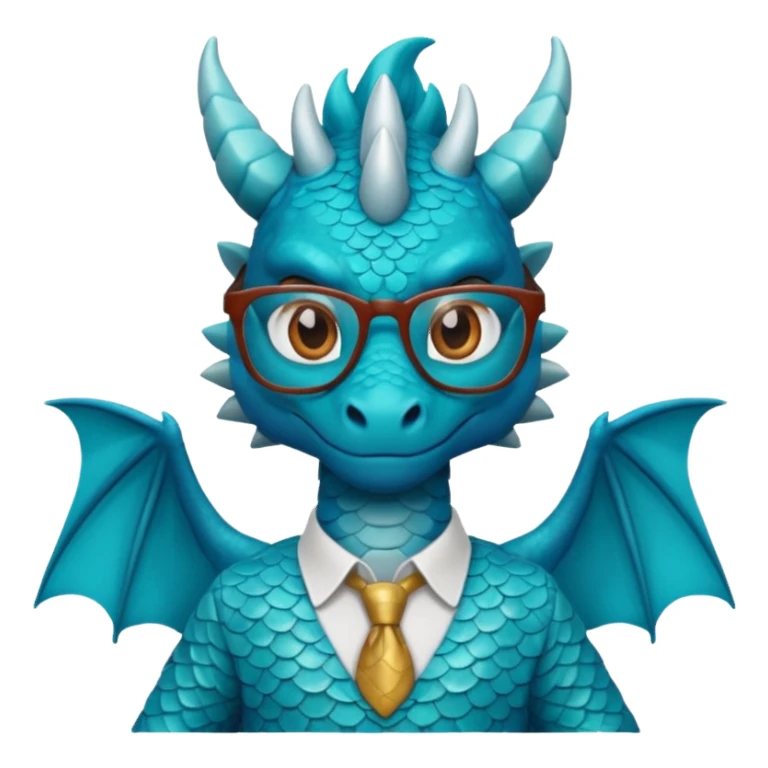 blue dragon with shirt and glasses sticker