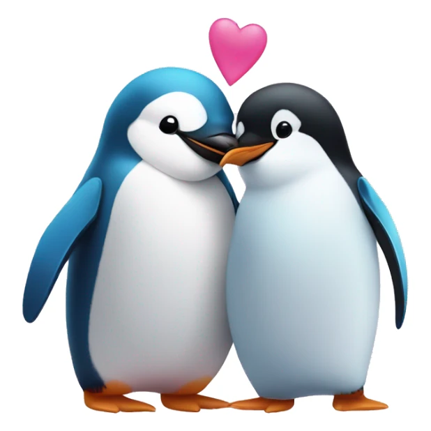 one Penguin pink and one menguin blue hugs sticker