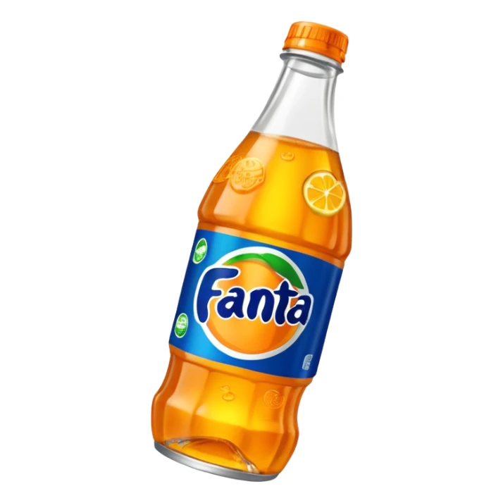 Una botella de cristal con el logo de Fanta con Fanta de limón dentro sticker