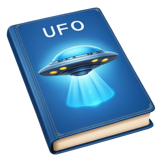 blue book with ufo on the cover sticker