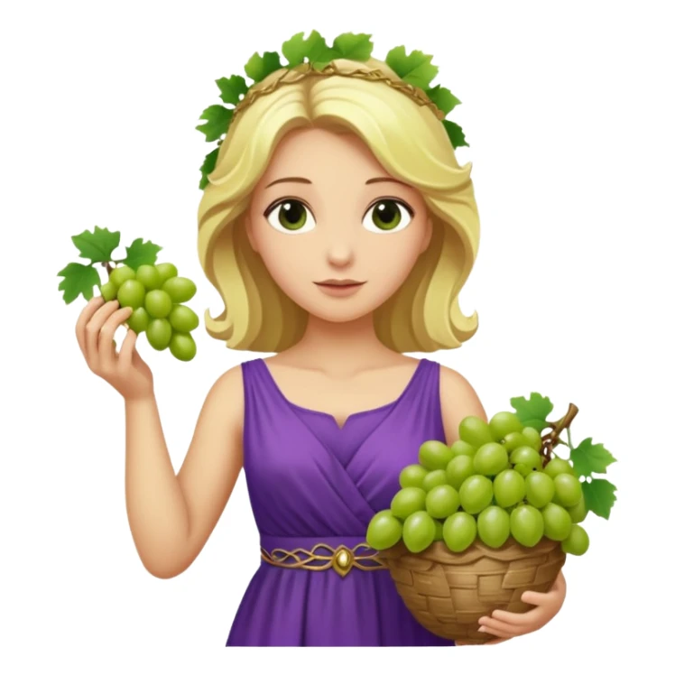 purple dress ancient greek blonde woman  with grape sticker