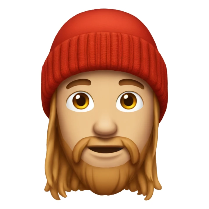 red beanie wearing long hair guy sticker